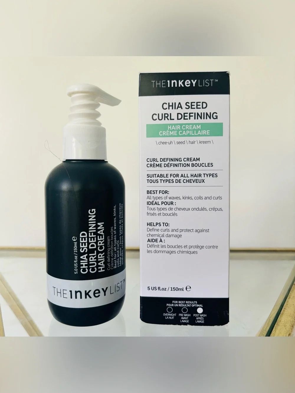 The Inkey List Chia Seed Curl Defining Hair Cream CREME’ Treatment 2% PROCUTIGEN